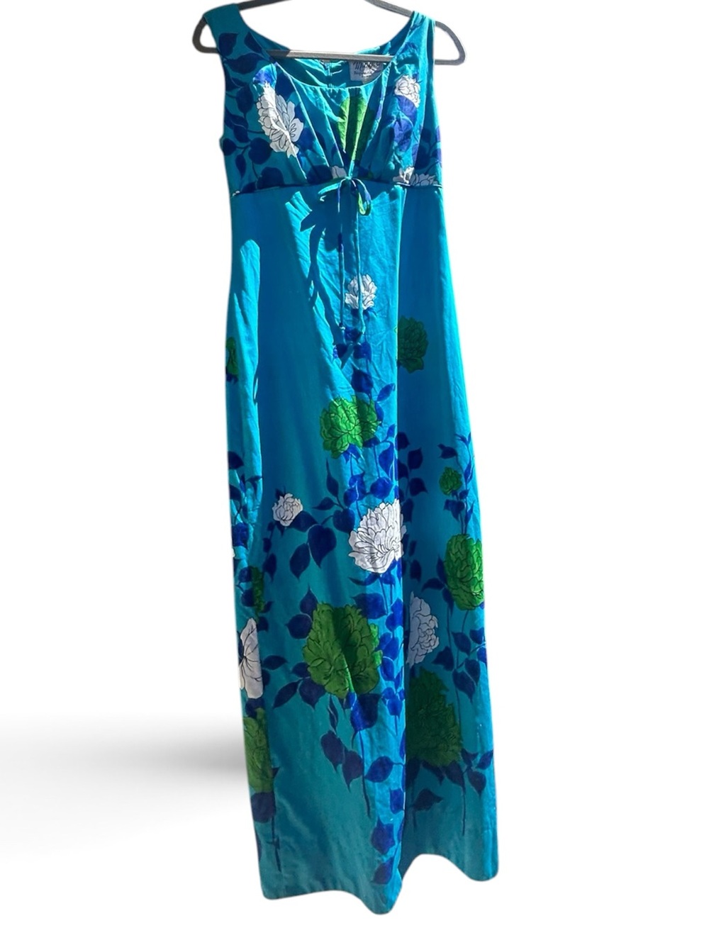 VTG 1960s Malahini Designer's Collection Hawaiian Maxi Dress XS 15" PTP